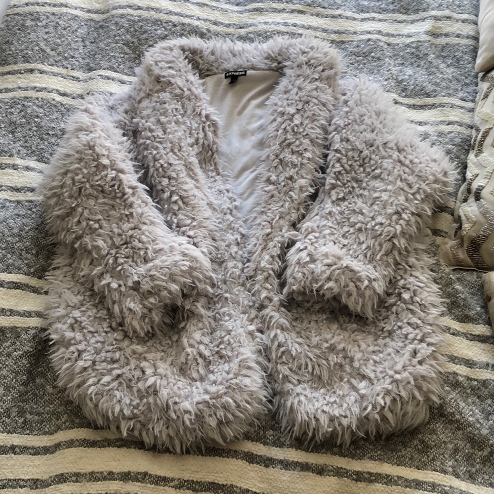 Express faux fur shearling coat